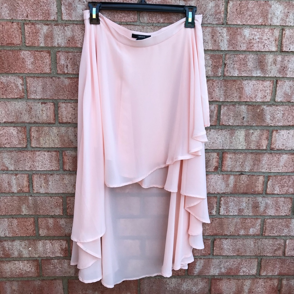 Light pink high-low skirt